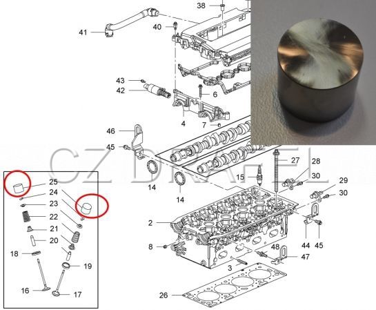 zdvihátko ventilu č.55 rozměr 3.540-3.560