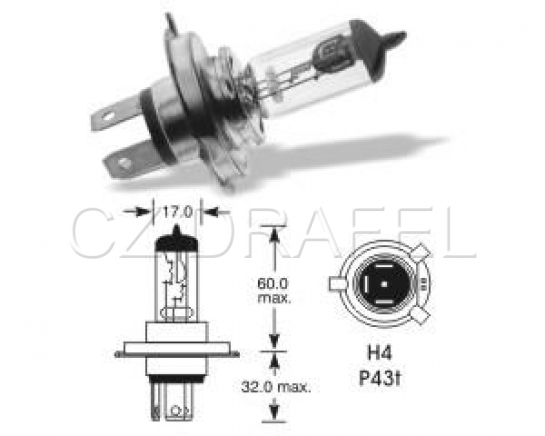 žárovka H4 12V 60/55W