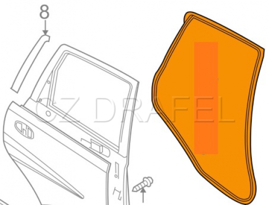 těsnění levé zadní dveře originální díl
