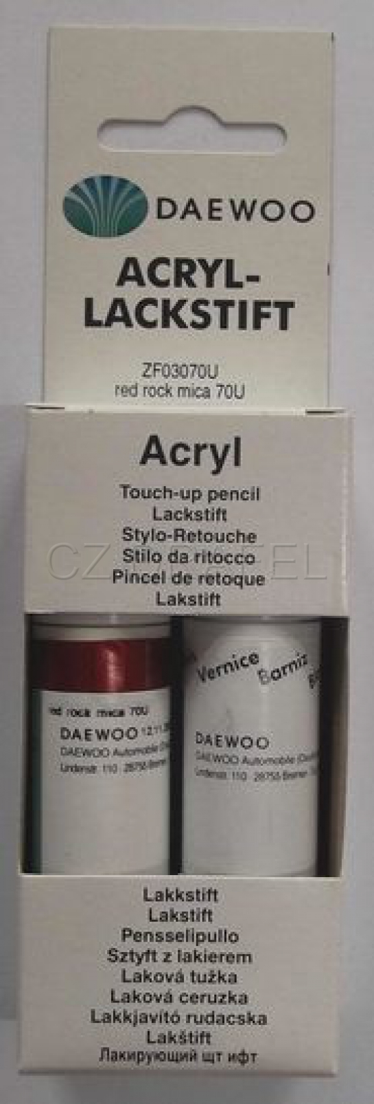 tužka laková set 2x (12ml), barva RED ROCK MICA (70U), lak AKRYL (výprodej)