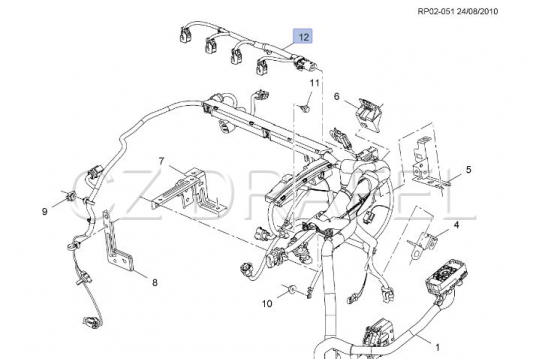 kabelový svazek vstřiků paliva originál GM