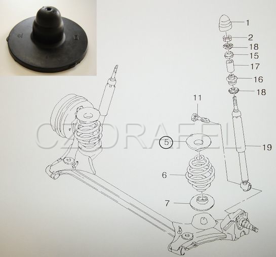 guma zadní pružiny horní LANOS, NEXIA, ESPERO, RACER