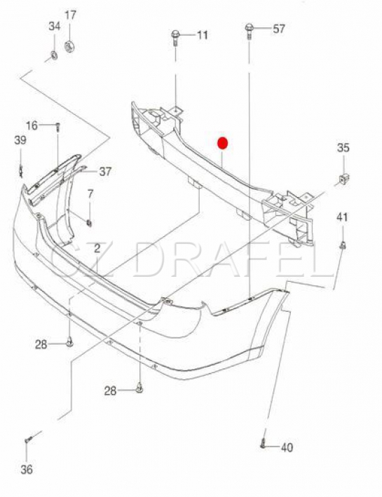 výztuha zadního nárazníku originál (GM), LACETTI SDN, NUBIRA J200 SDN