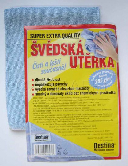 Švédská utěrka - Standart z mikrovlákna čistí a leští součastně! (205g/m2, 35x30cm)