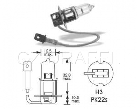 žárovka H3 12V55W Pk22s